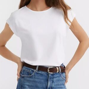 LOFT Modern Wedge White Tee - Size Small (NWT)